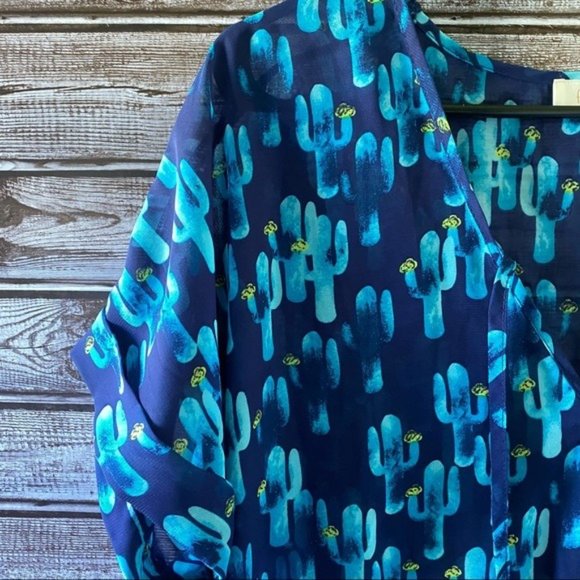 Francesca's Cactus Print Swim‎ Cover Up Size S/M - Picture 7 of 11